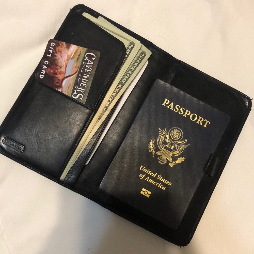 Leather passport businesses card wallet